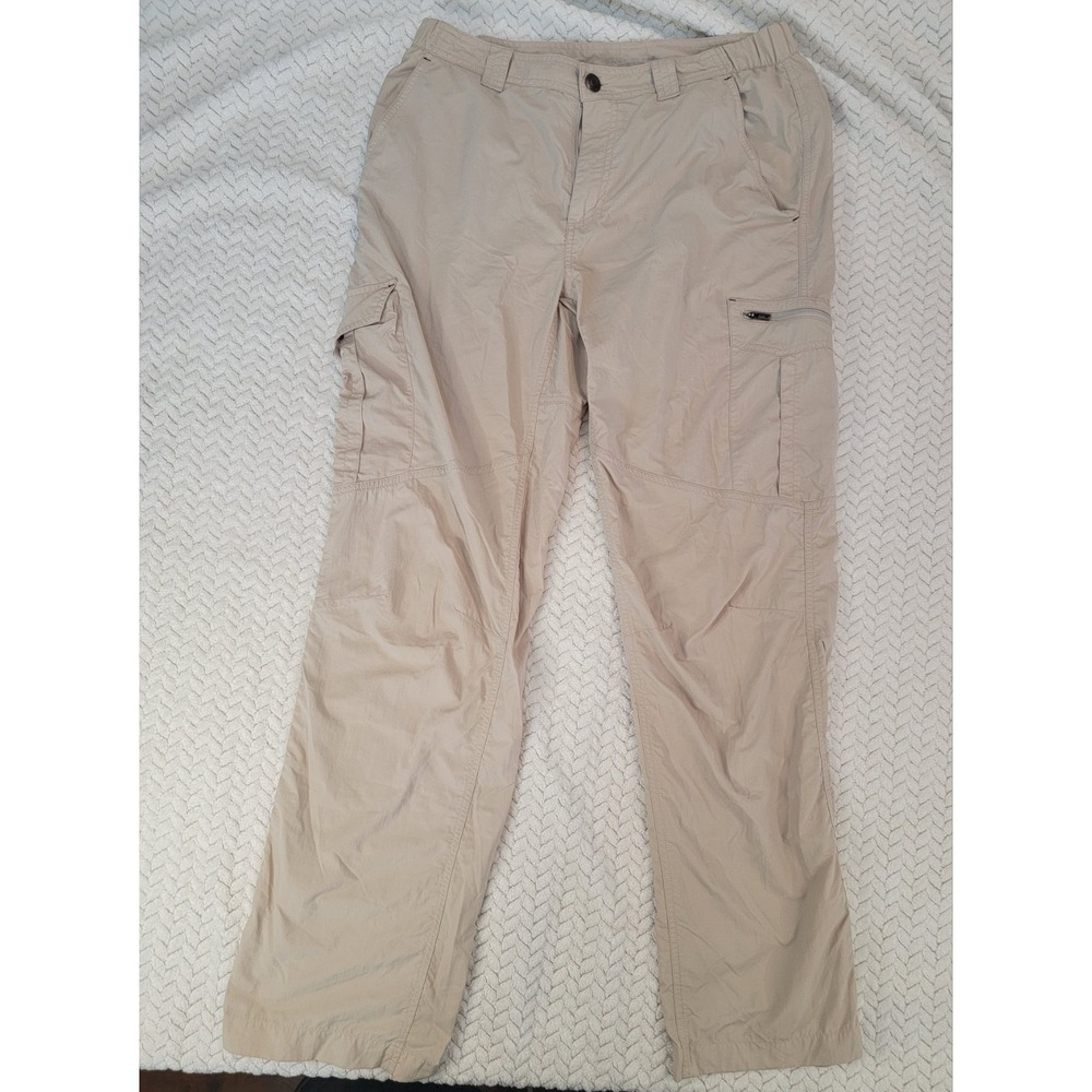 Columbia Cargo Pants Mens 32x32 Beige Omni-Shade Sun Protection Hiking Outdoor